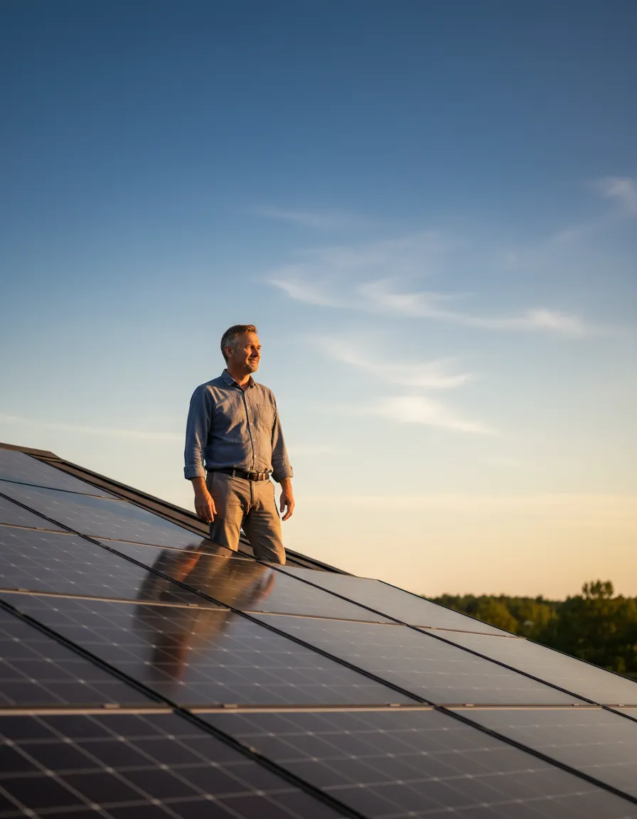 Man looking at solar view